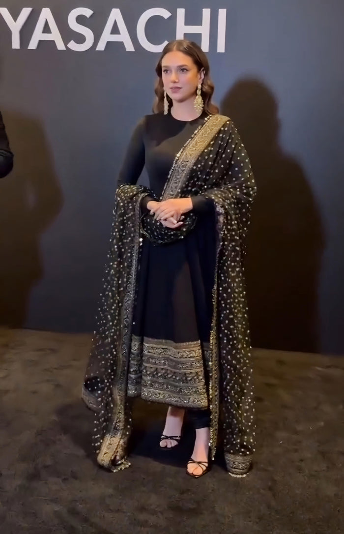 Alia's Premium Black Anarkali Suit Set