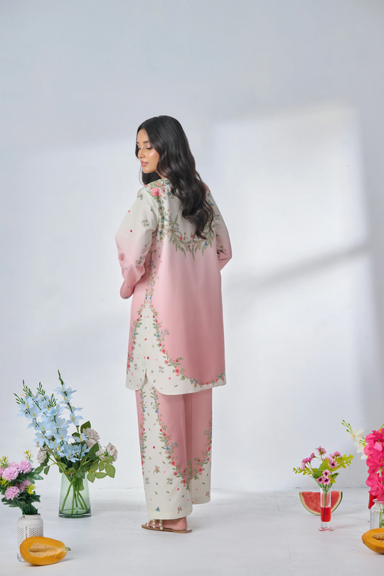 🌸 Blush Petal Floral Kurta Set