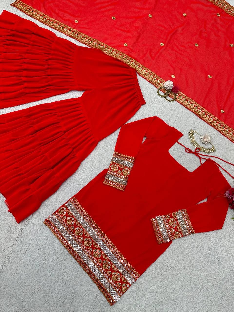 New Designer Party Wear Look Top Patiyala Salwar and Dupatta