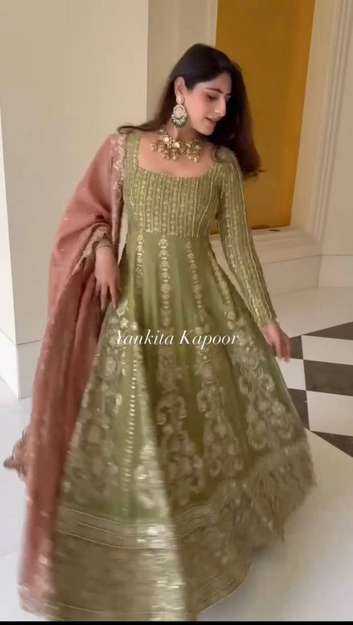 Launching Designer Party Wear Set – Side Cut Kurti with Sharara & Embroidery Work