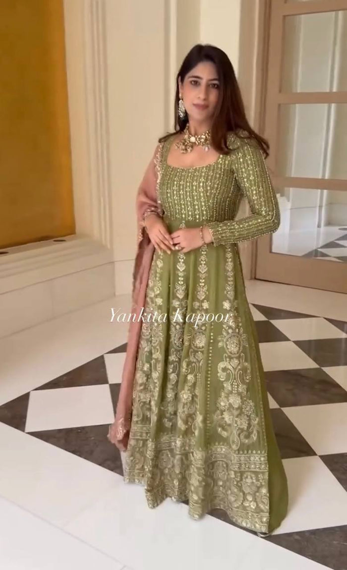 Launching Designer Party Wear Set – Side Cut Kurti with Sharara & Embroidery Work